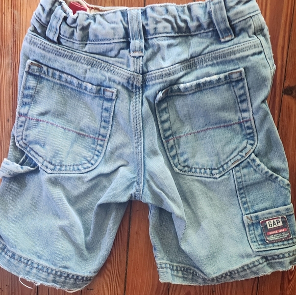 Unisex Vintage Gap Distressed Blue Denim Carpenter Shorts Size 5 Regular - Picture 3 of 7